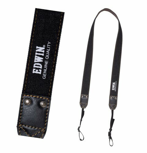 エツミ & EDWIN カメラストラップ 一眼レフ ミラーレス 対応 カメラストラップ2 35mm幅 ブラック VE-2508