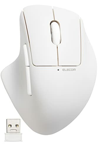 エレコム マウス ワイヤレスマウス SHELLPHA 無線2.4GHz 静音 抗菌 5ボタン+チルトホイール ホワイト M-SH30DBSKWH