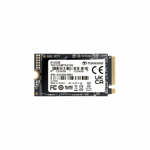 トランセンド M.2 NVMe SSD 512GB 2242 PCIe Gen4×4 最大読込み:5,000MB/s 最大書込み:3,500MB/s M Key TS512GMTE410S