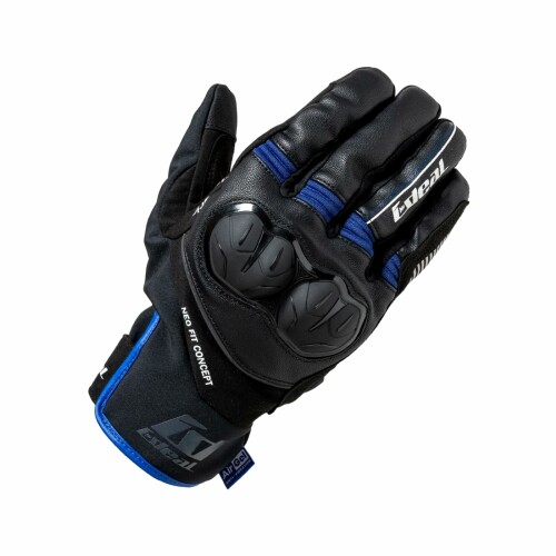 山城(yamashiro) IDEAL アイディール バイク用 ウィンター グローブ 防寒 透湿 防水 防風 秋 冬 プロテクター スマホ対応 タッチパネル対応 ID-107 WEDGE ウェッジ ブルー 2XLサイズ ID107BL/2XL