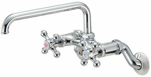 SANEI(サンエイ) キッチン用 ツーバルブ混合栓 ハンドル式 上向き 壁付き K231Y-13