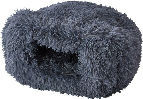 ペティオ (Petio) 犬猫用ベッド 乗れてもぐれる ふわふわドームベッドAWZ レギュラー ダークチャコール