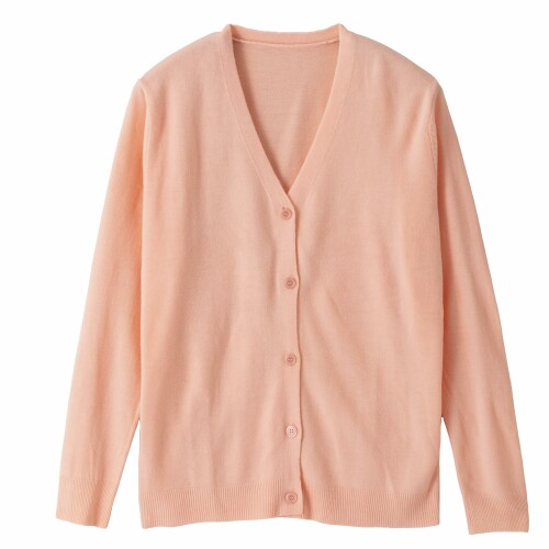 (マツヨシ) カーディガン レギュラー丈 (ピンク,L) S〜LL カシミアタッチ ナースカーディガン 長袖 オフィス 事務服 クリニック 普段使い 冷房対策 病院 ナース 軽い 洗える オールシー