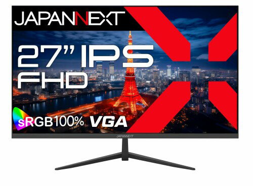 JAPANNEXT 27インチ モニター フルHD 1920x1080解像度 IPS ディスプレイ (HDMI/VGA/スピーカー内蔵/ブルーライトカット) JN-IPS271FHD