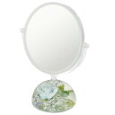 パシフィックGLD スタンドミラー アクリル水中花 両面ミラー ホワイト&ブルー W18.5×D10×H23cm 58802