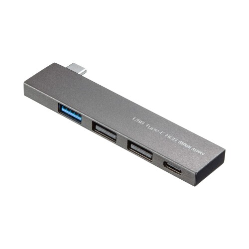 サンワサプライ USBハブ Type-C接続 コンボ(USB Aポート×3・Type-Cポート×1) アルミスリムボディ USB-3..