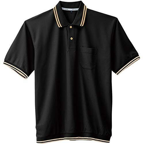 (コーコス信岡) A-187 裾ジャージ半袖ポロ ブラック 3L