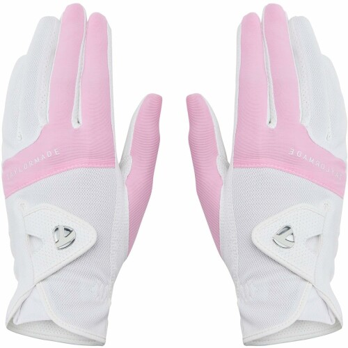 テーラーメイド(TAYLOR MADE) T-ICE レディ 3.0 グローブ ペア ホワイト/ピンク サイズ:20 レディース ゴルフ用グローブ 25SS UN808