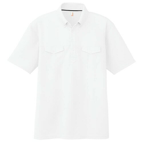 (コーコス信岡) AS-557 半袖BDポロシャツ ホワイト L