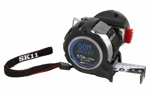 SK11(エスケー11) コンベックス ゴムジャケット JIS1級 SGJ-2555-H 5.5m 25mm幅 コンベックスホルダー付き