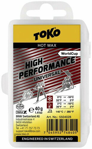 トコ(TOKO) スキーワックス・チューンナップ用品 ハイパフォーマンス ユニバーサル 40g 5504028 レッド