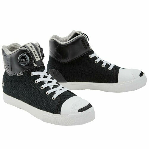 RSタイチ(RS TAICHI) バイク ライディングシューズ 靴 防水 プロテクター内蔵 BOAダイヤル ビブラムソール シフトガード装備 DRYMASTER-FIT フープシューズ RSS011 BLACK 23.5cm