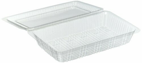 北原産業 使い捨て容器 フードパック M 浅 100枚 透明 クリア HHP-100 |日本製 蓋一体型 弁当箱 フードパック ふた付き ボックス 容器 紙皿 食品用 業務用 ごはん ライス 焼きそば 災害 防災