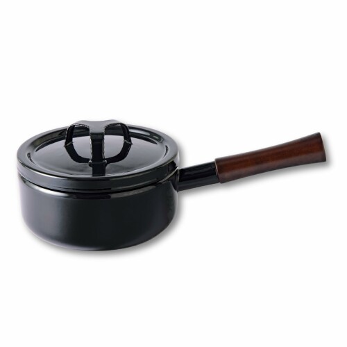 タクミジャパン(TakumiJAPAN) 片手鍋 18cm 鉄黒 ホーロー IH対応 ガス対応 食洗機対応 2.2L 煮物 保温 汚れにくい ブラック 琺瑯 TKM-18S.BK