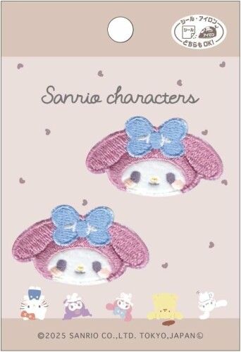 パイオニア Sanrio characters むきゅむきゅ マイメロディ ワッペン 2枚 縦25mm×横42mm シール・アイロン 両用接着 SCW650-SCW69