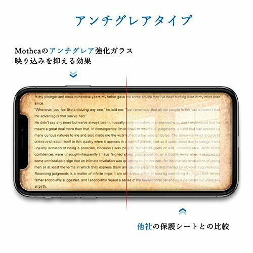 Mothca アンチグレア 強化ガラス iPhone 11 Pro Max/iPhoneXS Max 対応 液晶 ガラスフィルム さらさら ゲームフィルム 保護フィルム 日本旭硝子製素材 指紋防止 反射防止 硬度9H 飛散防止 キズ防止