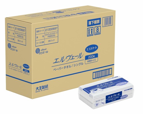 エルヴェール ペーパータオル エコスマート シングル 中判