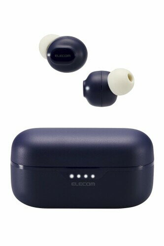 エレコム ワイヤレスイヤホン bluetooth AAC対応 Bluetooth5.3 連続再生5時間 低遅延 くすみ ネイビー ..