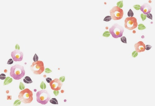 若泉漆器 上質紙マット 尺3寸長手テーブルマット 花木シリーズ 新椿1 100枚入 B-25-91