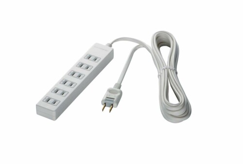 バッファロー BUFFALO 2ピン電源タップ 6個口 雷サージガード 1m ホワイト BSTAPSG2610WH