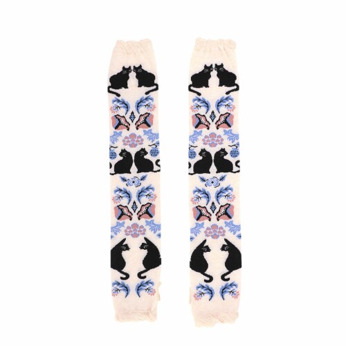 (トモ・コーポレーション) アームカバー UVアームカバー ニャーベスク アイボリー 36425593008 IVORY L55cm(4)