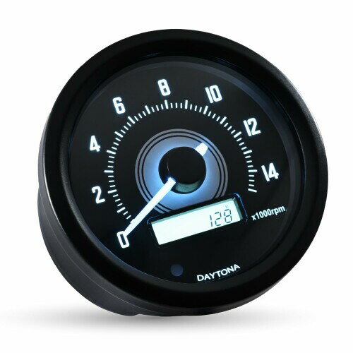 デイトナ(Daytona) バイク タコメーター 電気式 電圧計 VELONA(ヴェローナ) ブラックボディ/ホワイトLE..