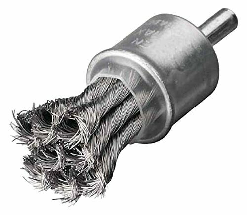 LESSMANN 軸付ノット型エンドブラシ Φ19 ステンレス線 0.25 453358