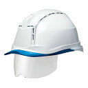 (ミドリ安全) ヘルメット 作業用 PC製 シールド面 通気孔付 SC19PCLVS RA3 UP4 ウインドフロー ホワイト/ブルー