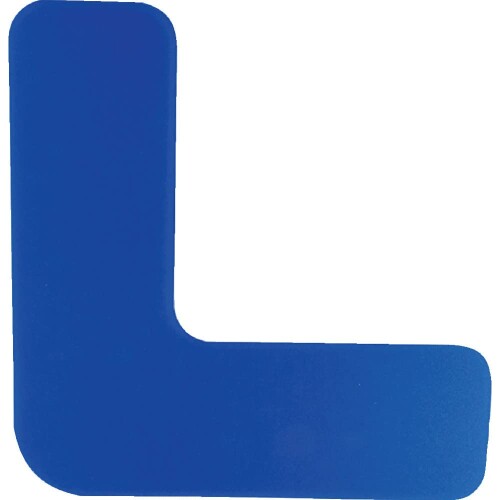 セーフラン(SAFERUN) フロア表示 (高耐久タイプ) L字型 青色 高強度PC材 両面テープ 厚さ約1mm 50x150x..