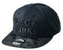がまかつ(Gamakatsu) フラットブリムキャップ(BLACK WORKS) GM9895 ブラック/ブラック LL