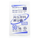 ハウスホールドジャパン ゴミ袋 再生原料 ポリ袋 90L 約100×90cm(1枚あたり) 10枚入 半透明 0.05mm厚 エコマーク入 業務用 GI99