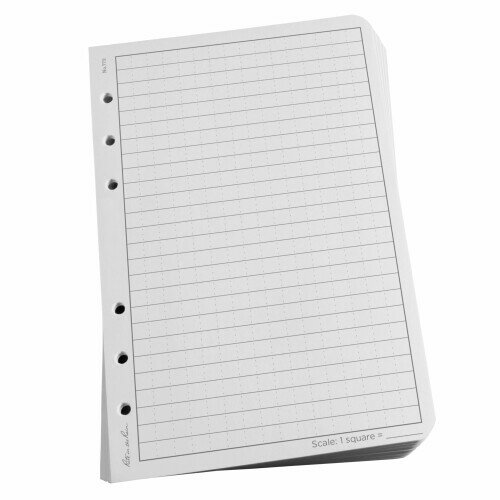 全天候ルーズリーフ用紙、4 5/8" ×7" 、32#グレー、ユニバーサルパターン、100シートパック(番号772)