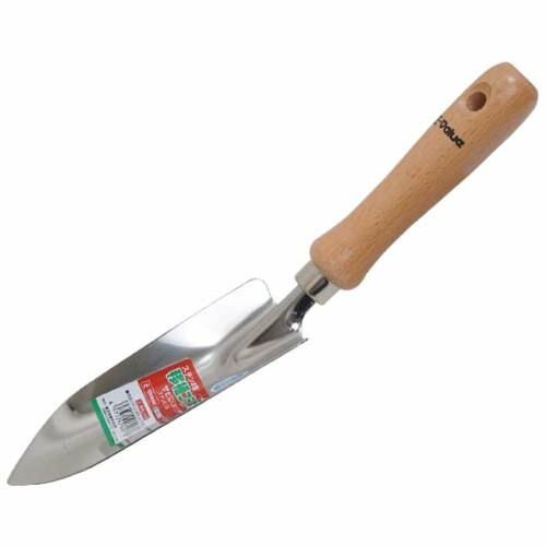 E-Value 錆びにくい ステンレス製 木柄移植コテ 目盛り付き EGT-11