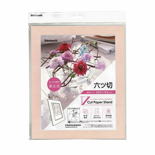 ナカバヤシ Vカットペーパースタンド 差込式 六ツ切 ピンク VPS-6P-P