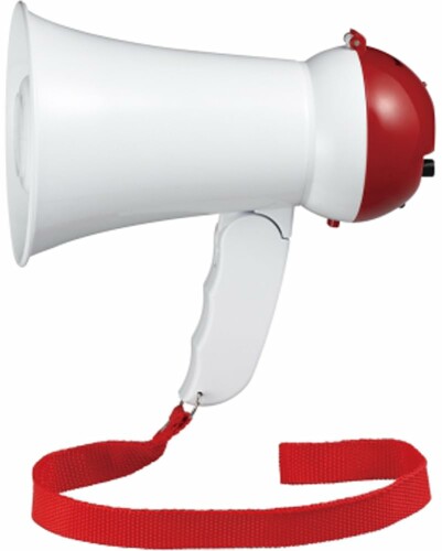 ヤザワコーポレーション YAZAWA ハンドメガホン ミニ 拡声器 折りたたみ 5W 誘導 サイレン ハンディ 到達距離約100m ホワイト Y01HM05WH