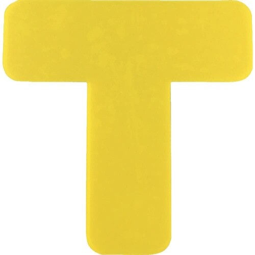 セーフラン(SAFERUN) フロア表示 (高耐久タイプ) T字型 黄色 高強度PC材 両面テープ 厚さ約1mm 50x150x..