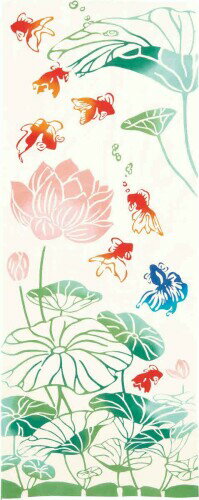 宮本 kenema 日本製 手ぬぐい 注染 金魚 蓮金魚 インテリア ディスプレイ タペストリー 36×90cm 50046