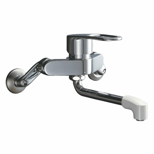 LIXIL(リクシル) INAX キッチン用 壁付 シングルレバー混合水栓 ソフトシングル 断熱キャップ 金属ハンドル RSF-861