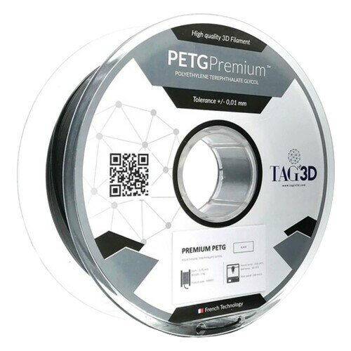TAGin3D PETGプレミアムフィラメント 3Dプリンター用 1.75mm径 ブラック PETGPRM-1.75BK