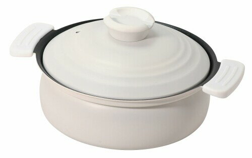 パール金属 軽量 土鍋風卓上鍋 18cm IH対応 ふっ素加工 ホワイト HC-459