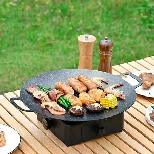 コフコライフ工房 マルチグリドルパン IH対応 鉄板 フライパン グリドルパン グリルプレート キャンプ BBQ 登山 トレッキング バーベキュー アウトドア 軽量 アルミ合金 38CM