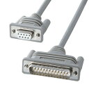 サンワサプライ RS-232Cケーブル 6m ライトグレー KRS-3106FK2