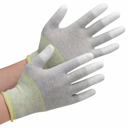 (ミドリ安全) 品質管理 手袋 作業用 滑り止め 静電気対策 SPU131CN 指先コーティング LL 10双入