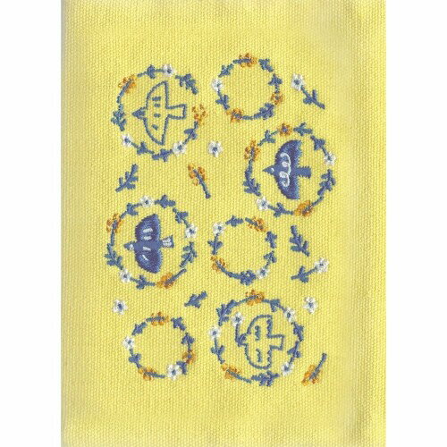 古川紙工 ブックカバー 文庫 刺繍 HONTOWATASHI 青い鳥 QE74