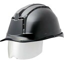 (ミドリ安全) ヘルメット 作業用 PC製 シールド面 通気孔付 レインガード SC19PCLVS RA3 KP付(αライナー) ブラック/スモーク