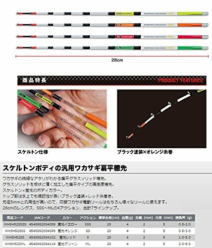 プロックス(PROX) 攻棚ワカサギ扁平スケルトン穂先 28/SSS(蛍光イエロー) WHSH528SSS 画像4