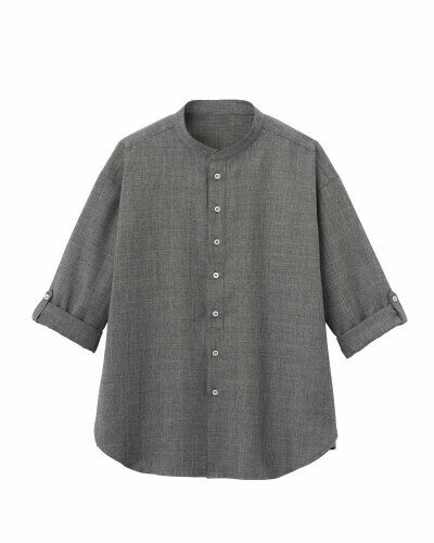 (HEARTGREEN) HSY010 スカンジナビアン・パターンコレクションシャツ フィヨルドグレー M