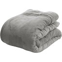 AQUA(アクア) 綿入り 毛布 厚手 ブランケット 冬 mofua モフア シリーズ シングル (140×200cm) グレー 4層構造 2枚合わせ 衿付き 56980113