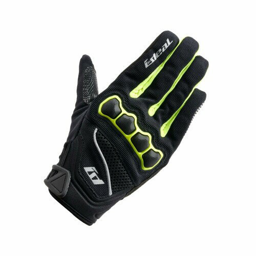 (山城) IDEAL アイディール バイク用 メッシュ グローブ 通気性 春 夏 プロテクター スマホ対応 タッチパネル対応 ID-001 AXIS アクシス ネオン Lサイズ ID001/NE/L