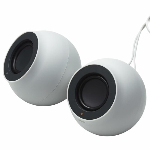 エレコム PCスピーカー USB給電 高出力 usb C/USB-A/Bluetooth/3.5mmミニプラグ接続 4.4W ボリュームコントローラー搭載 ホワイト SP-P10CUBWH